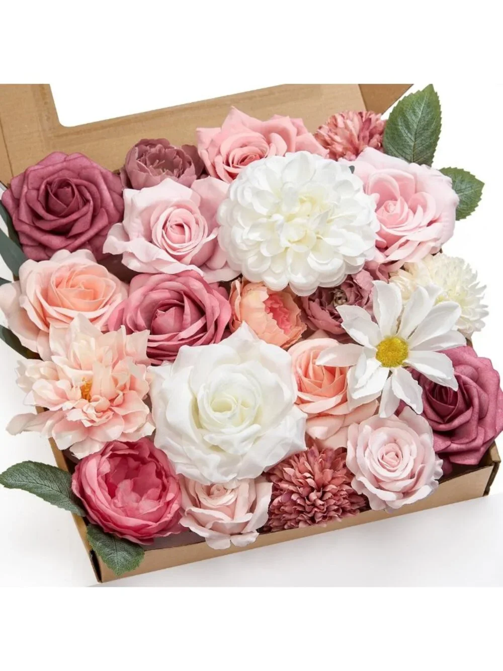 Blush Pink Silk Flowers Combo Box - Artificial Floral Arrangements for DIY